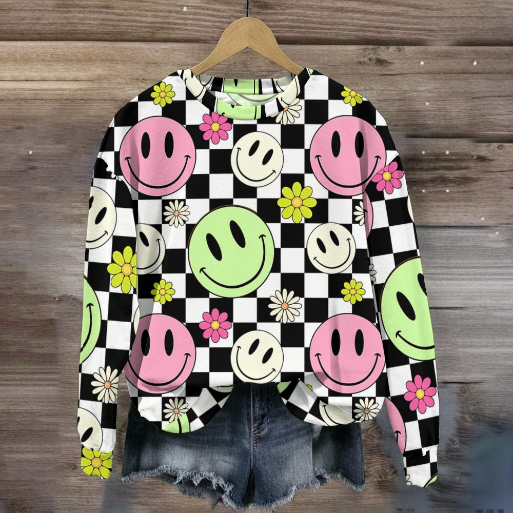 Smile Checkerboard Sweatshirt