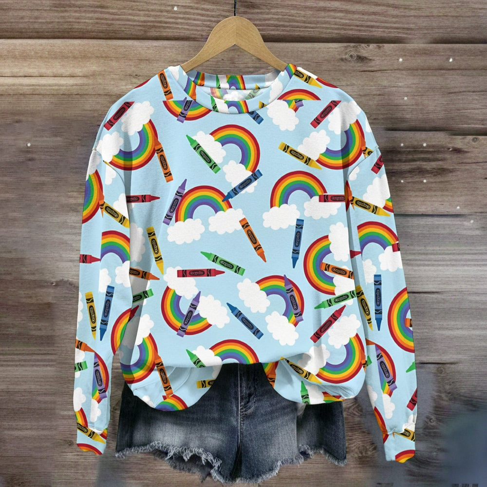 Happy Crayons Fly to the Rainbow Sweatshirt