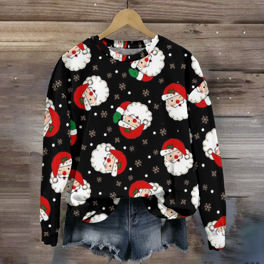 Santa Print Teacher Sweatshirt