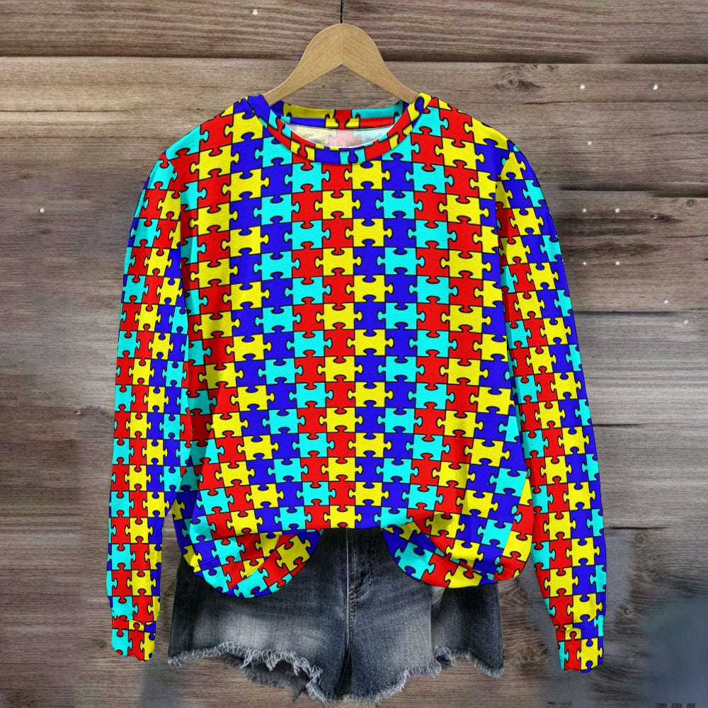 Colorful Puzzle Pieces Sweatshirt