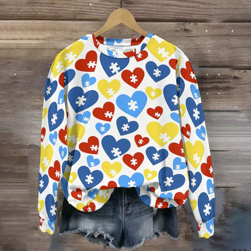 Colorful Hearth Piece Special Education Sweatshirt