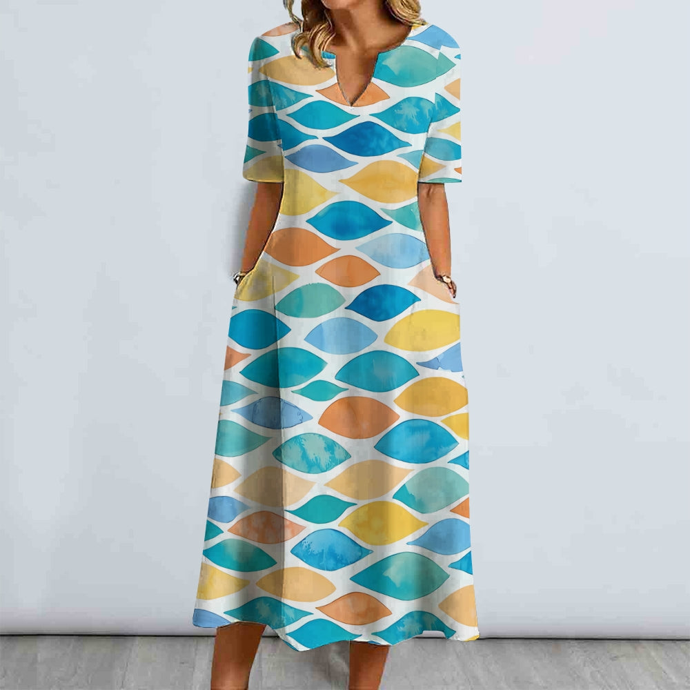 Art Irregular Color Blocks Dress