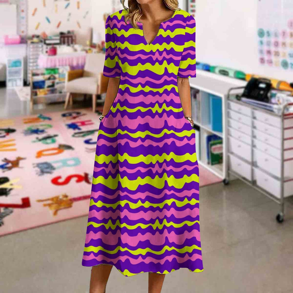 Irregular contrasting colors and simple lines Dress