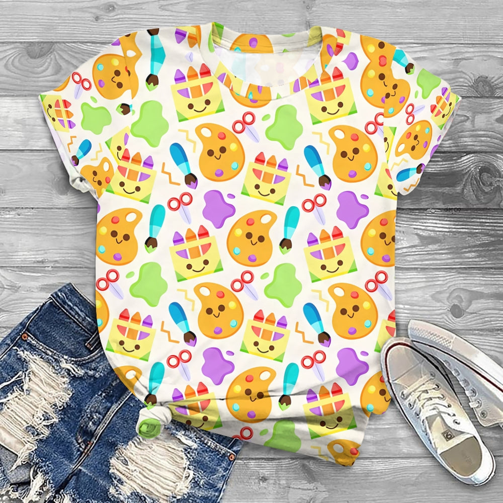 Painting-Inspired Printed T-shirt