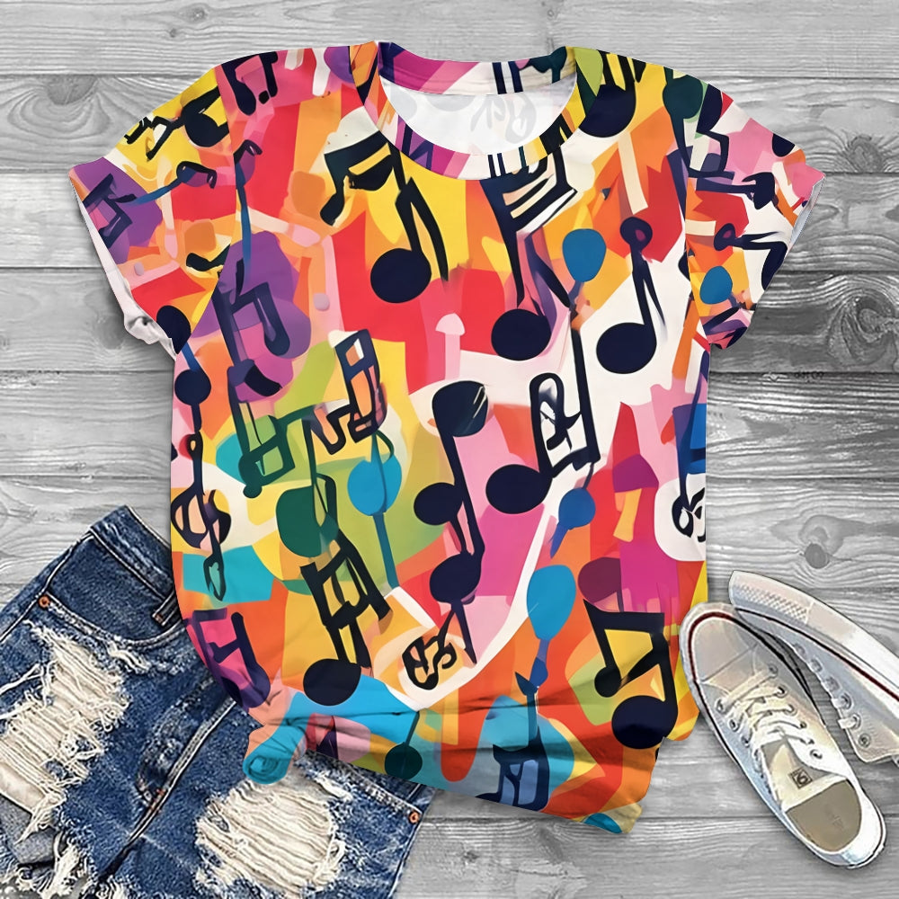 A Vibrant World Filled With Musical Notes And Symbols T-shirt