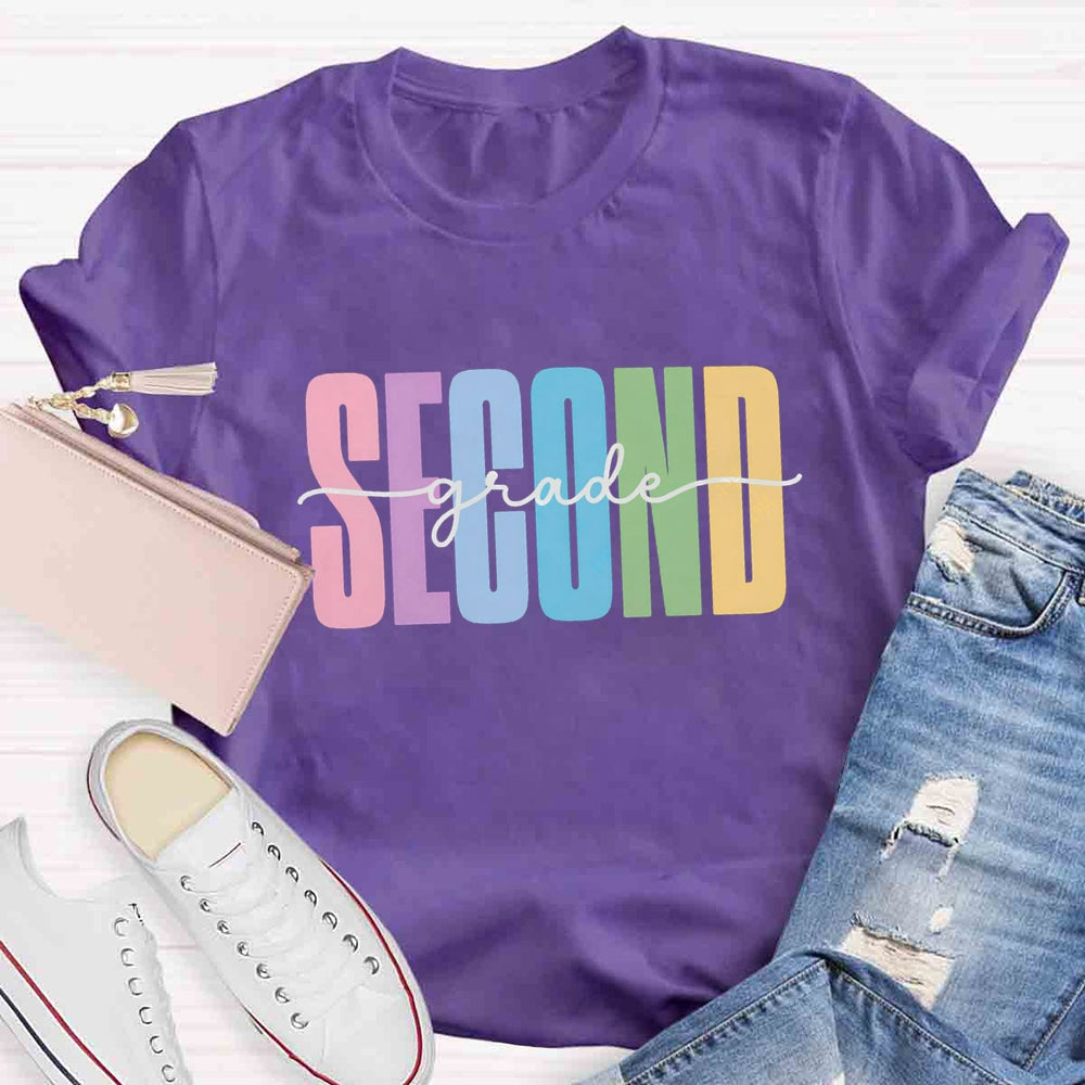 Personalized Grade Colorful Letter Printed T-shirt