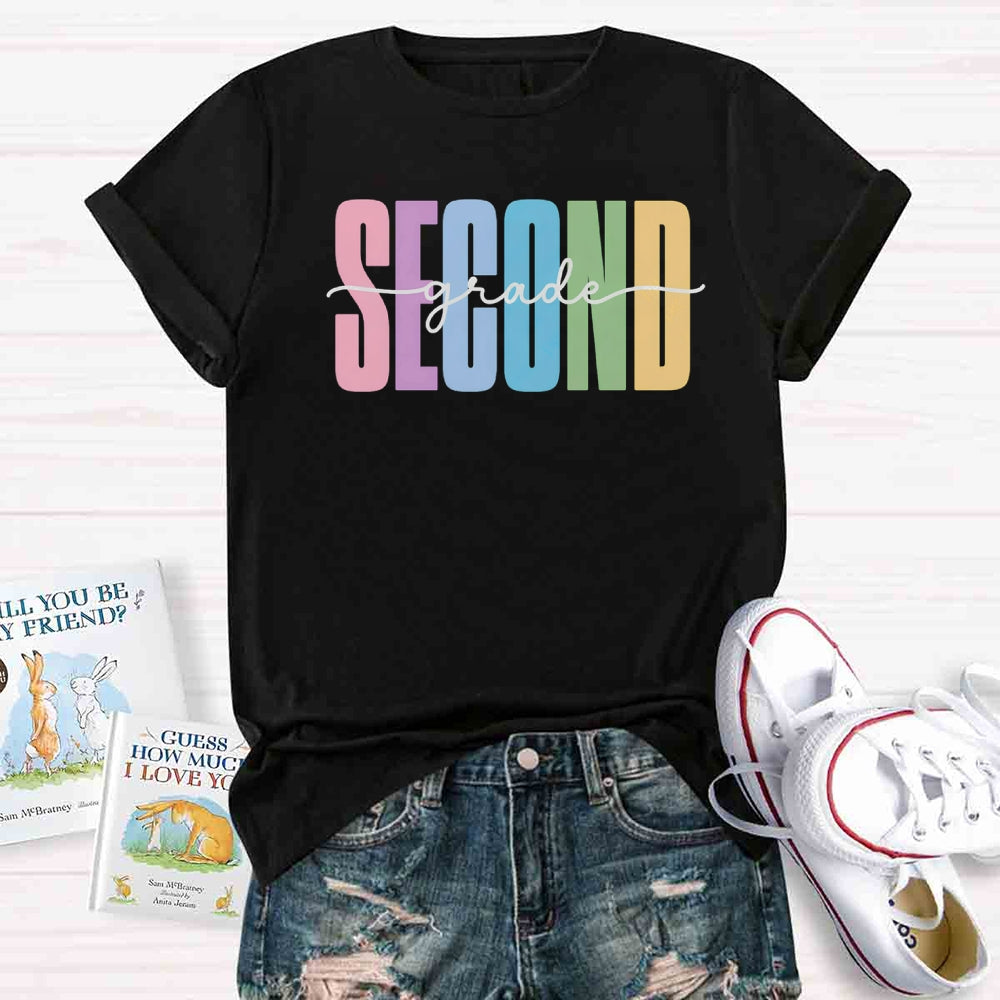 Personalized Grade Colorful Letter Printed T-shirt