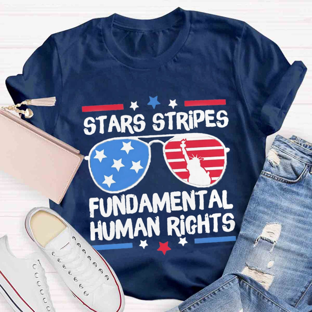 Stars Stripes Fundamental Human Rights Teacher T-Shirt