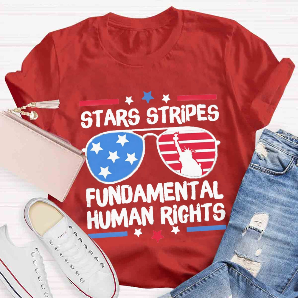 Stars Stripes Fundamental Human Rights Teacher T-Shirt