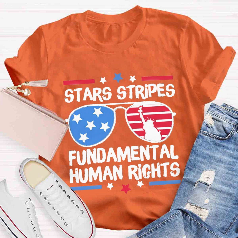 Stars Stripes Fundamental Human Rights Teacher T-Shirt