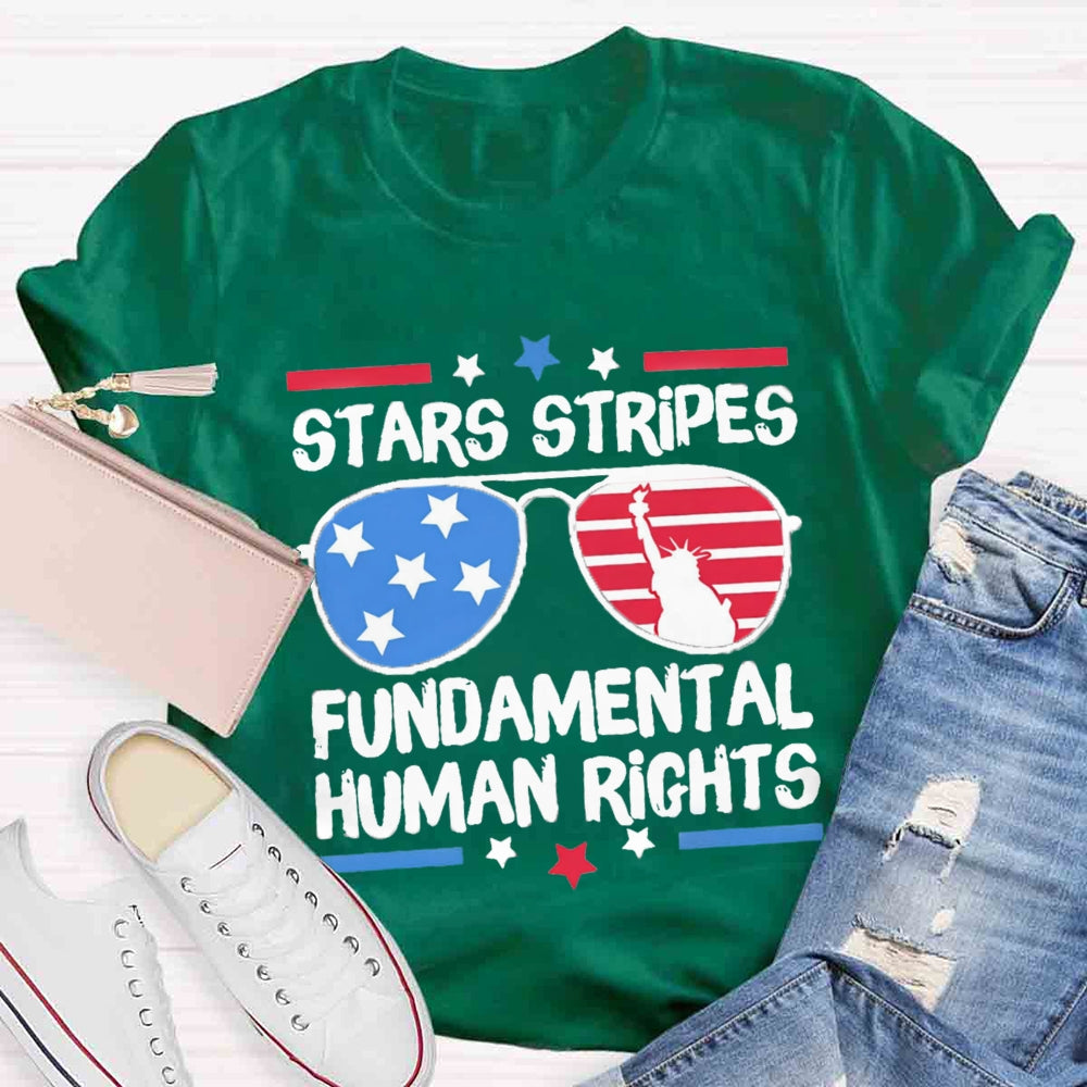 Stars Stripes Fundamental Human Rights Teacher T-Shirt