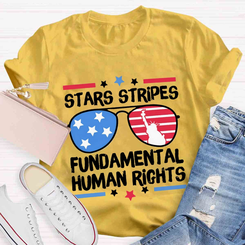 Stars Stripes Fundamental Human Rights Teacher T-Shirt