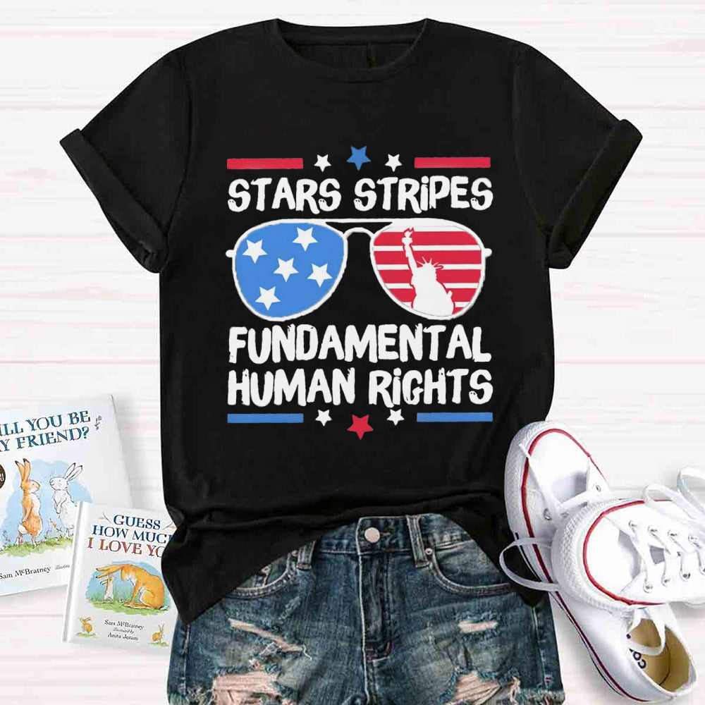 Stars Stripes Fundamental Human Rights Teacher T-Shirt
