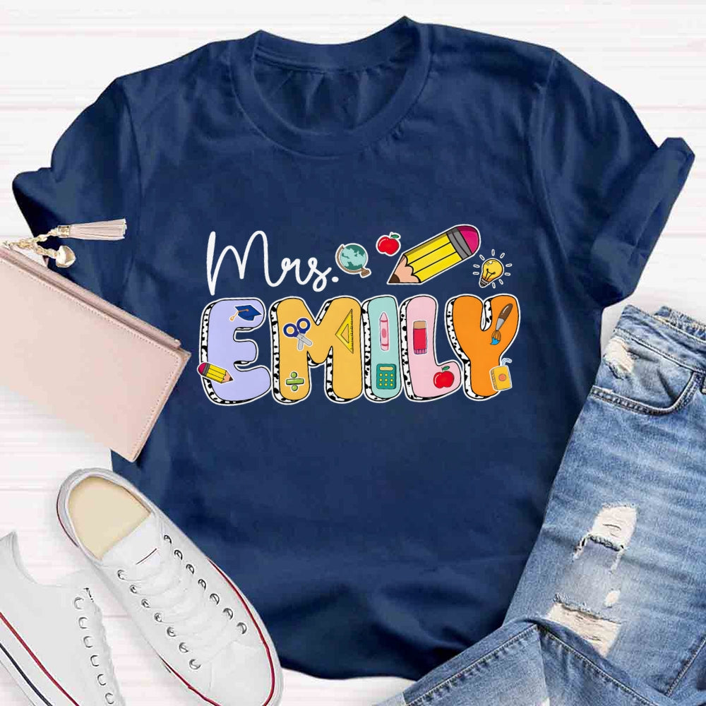 Personalized Name Mrs Emily T-shirt
