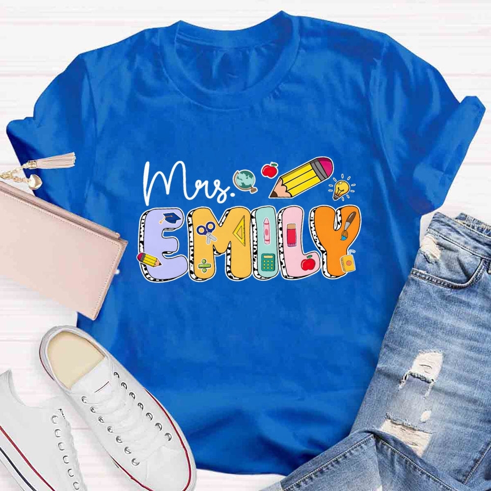 Personalized Name Mrs Emily T-shirt
