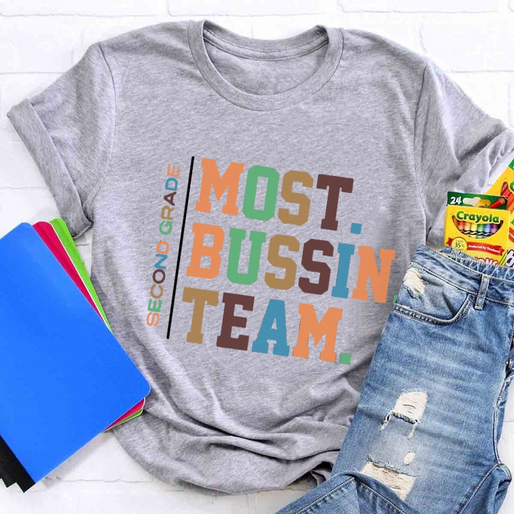 Personalized Grade Most Bussin Team Teacher T-Shirt