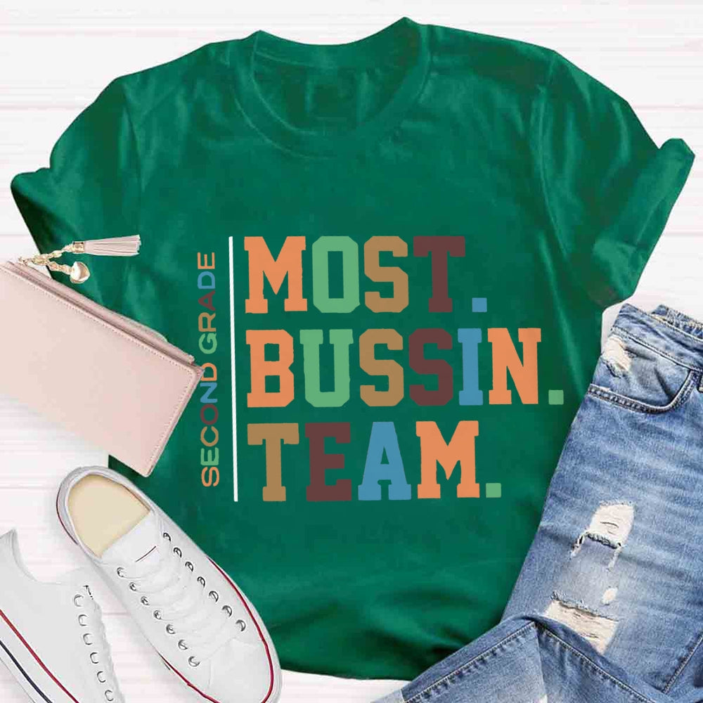 Personalized Grade Most Bussin Team Teacher T-Shirt