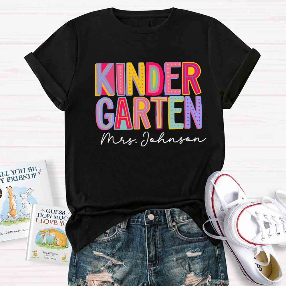 Personalized Grade And Name Colorful Contrasting Letter design T-shirt