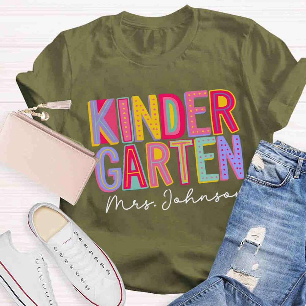 Personalized Grade And Name Colorful Contrasting Letter design T-shirt