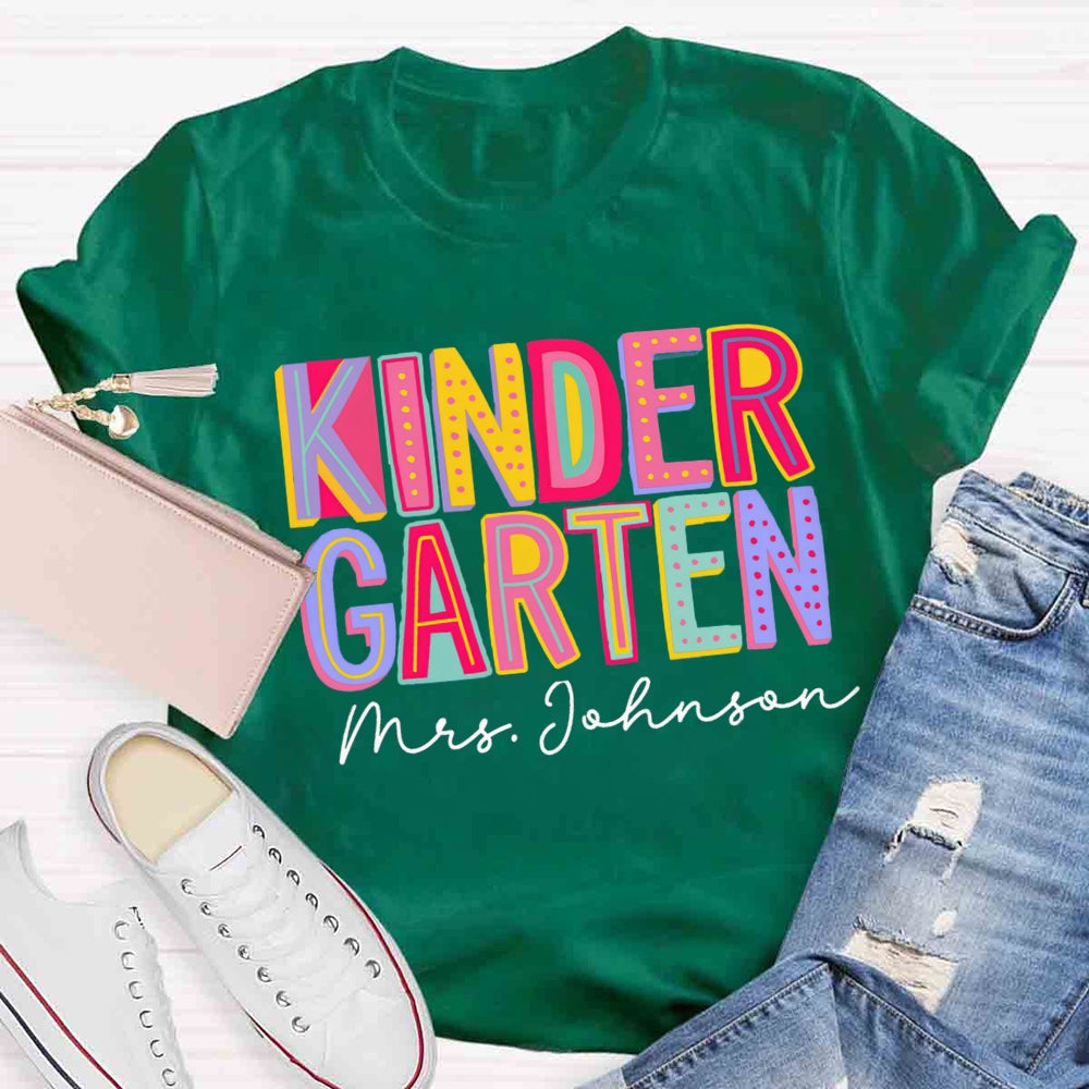 Personalized Grade And Name Colorful Contrasting Letter design T-shirt