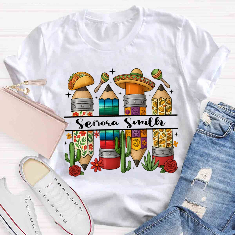 Personalized Name Cinco De Mayo Spanish Teacher T-Shirt