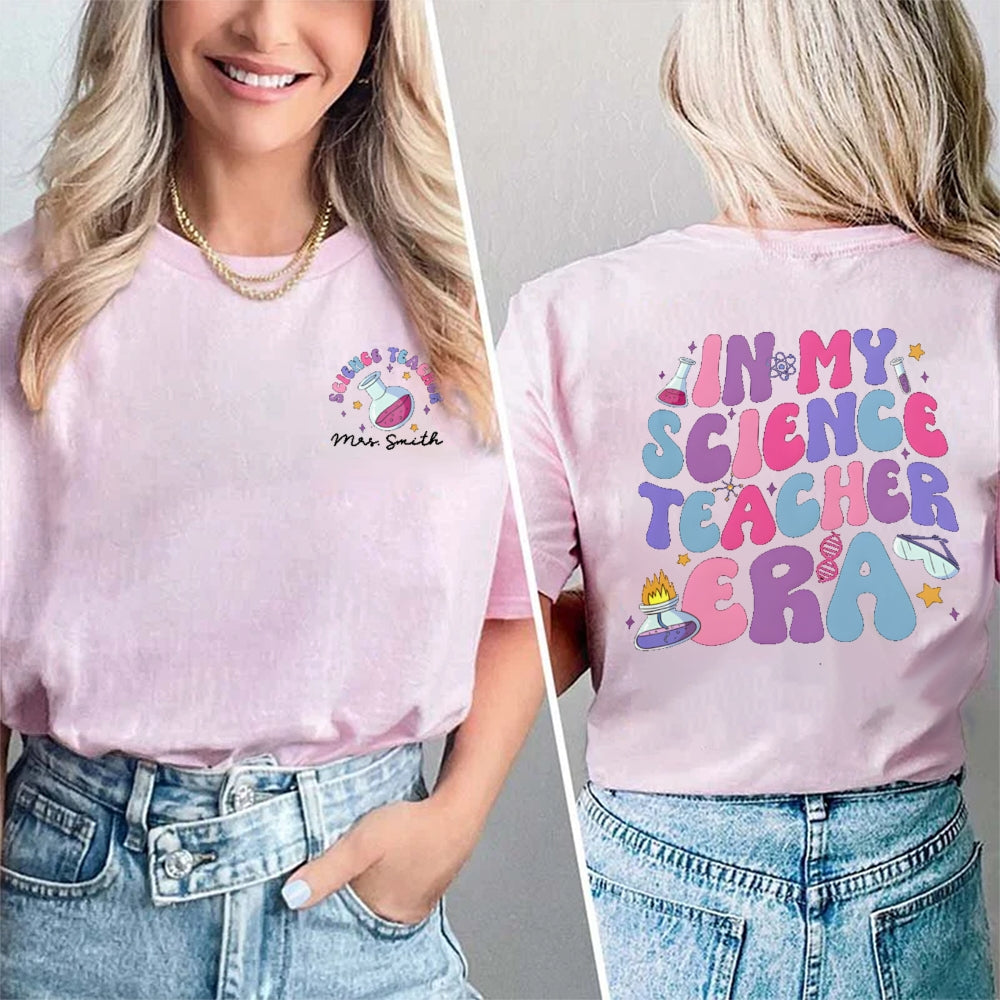Personalized Name In My Science Teacher Era Glasses t-shirt