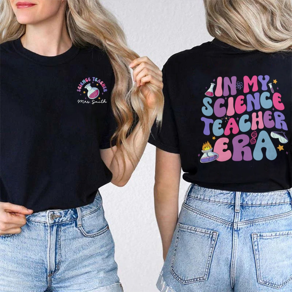 Personalized Name In My Science Teacher Era Glasses t-shirt