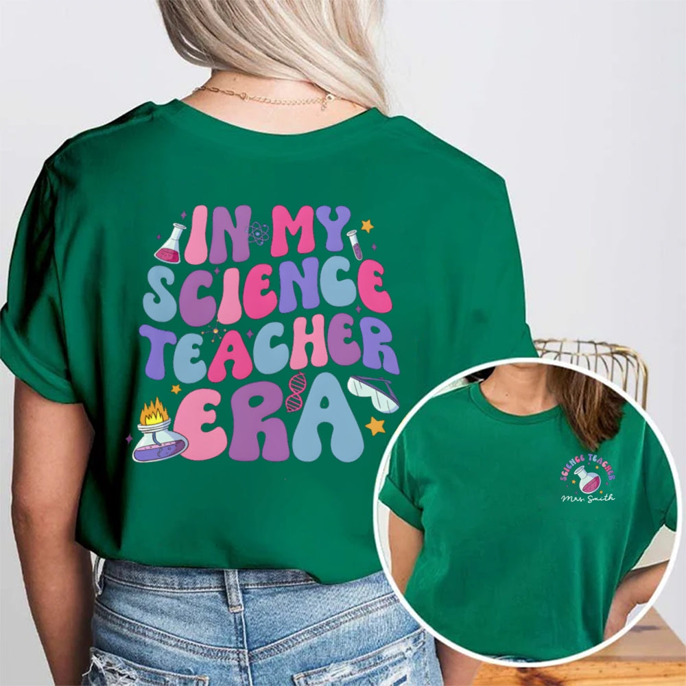 Personalized Name In My Science Teacher Era Glasses t-shirt