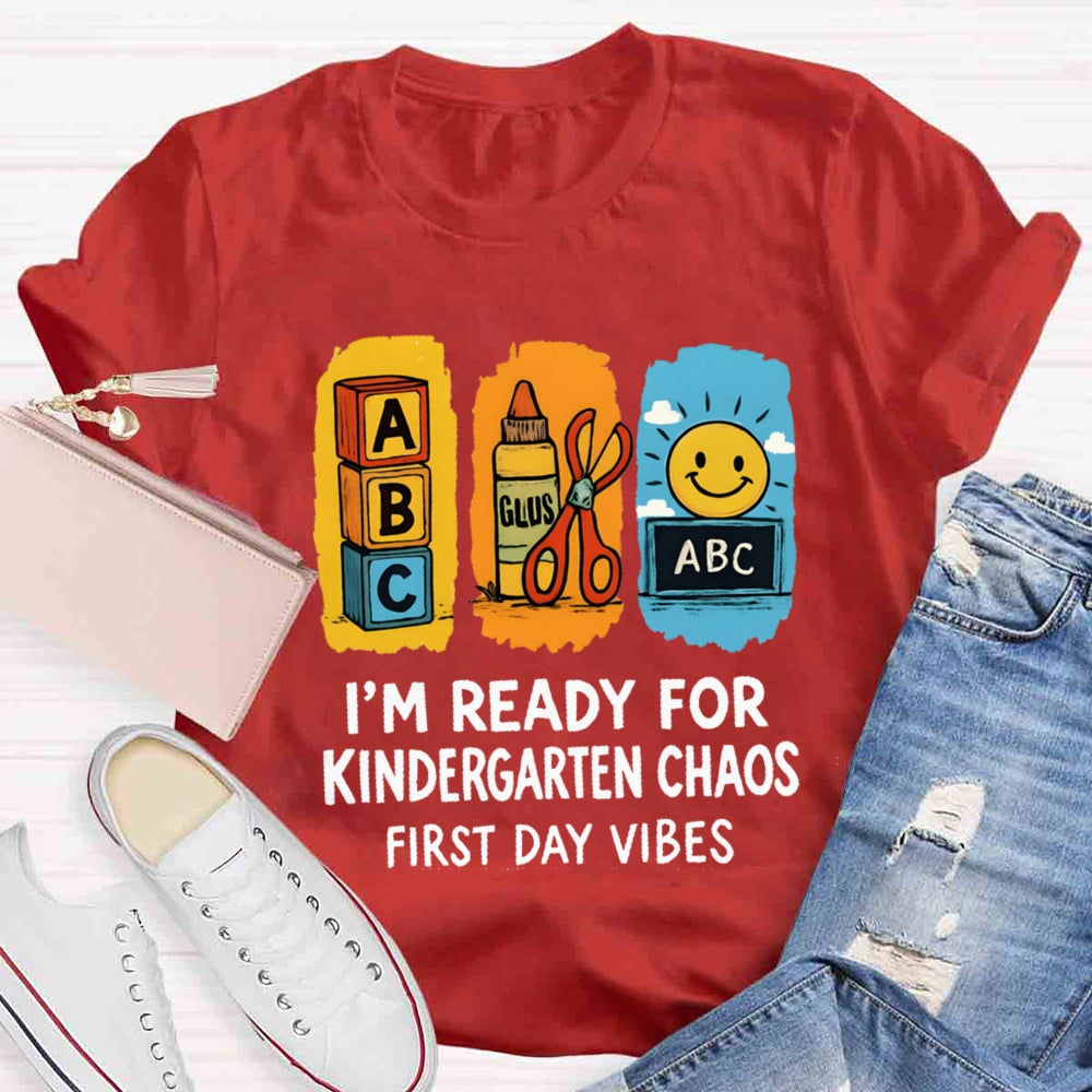 Personalized Grade I'm Ready For Kindergarten Chaos First Day Vines T-shirt