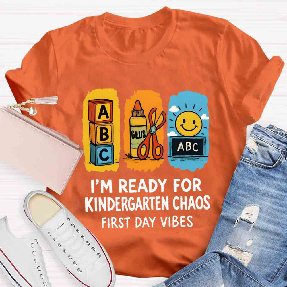 Personalized Grade I'm Ready For Kindergarten Chaos First Day Vines T-shirt