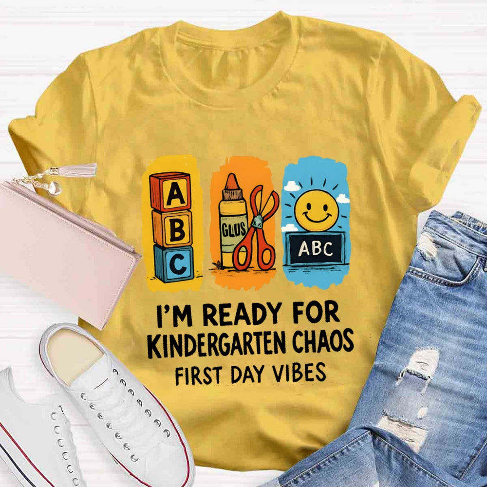 Personalized Grade I'm Ready For Kindergarten Chaos First Day Vines T-shirt