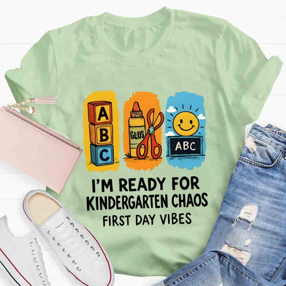 Personalized Grade I'm Ready For Kindergarten Chaos First Day Vines T-shirt