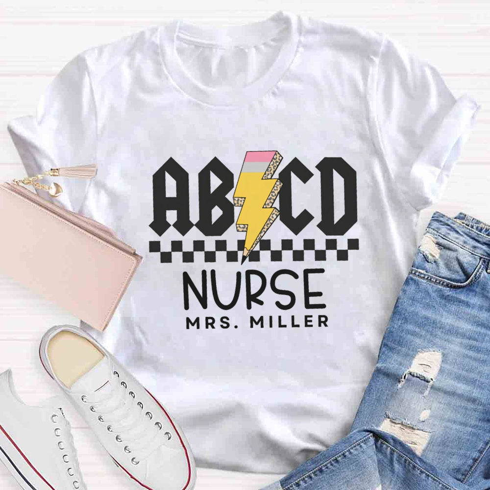 Personalized Name Nurse Letter Patterns T-shirt