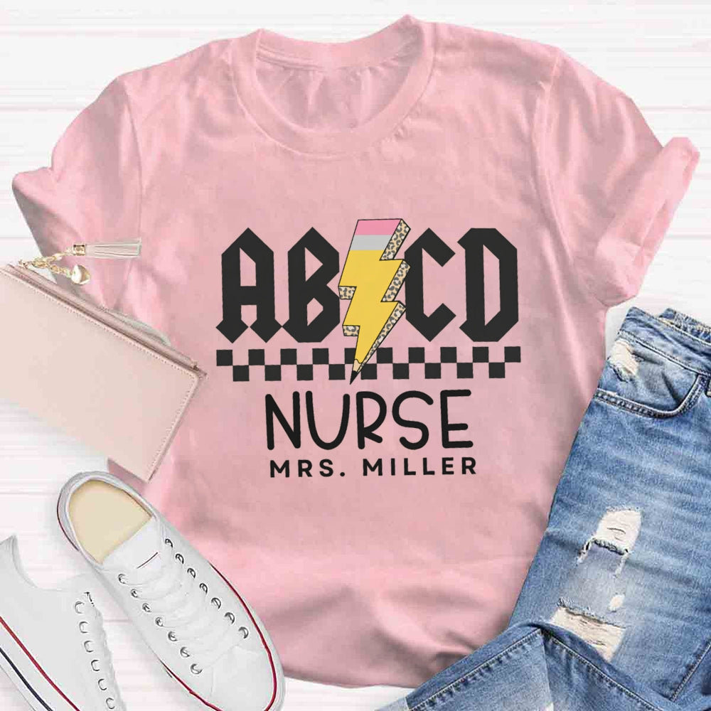 Personalized Name Nurse Letter Patterns T-shirt