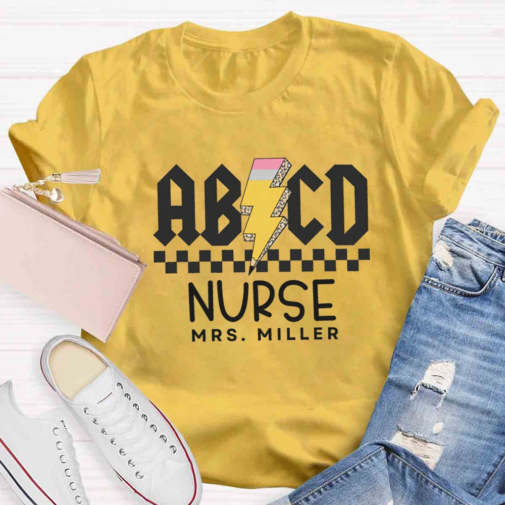 Personalized Name Nurse Letter Patterns T-shirt