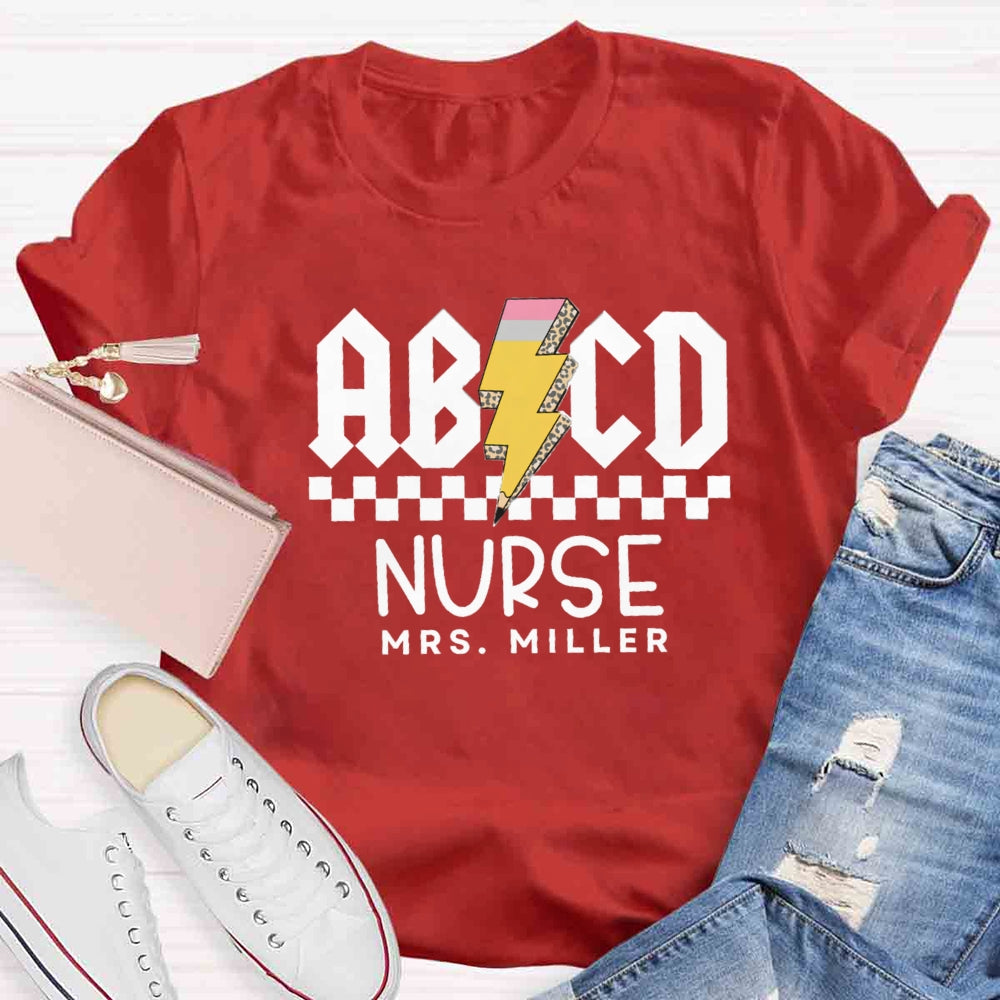Personalized Name Nurse Letter Patterns T-shirt