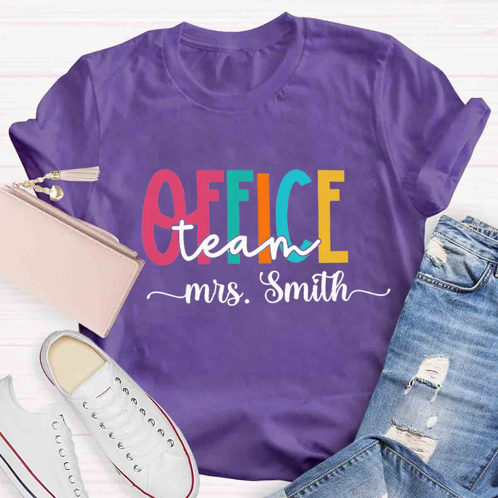 Personalized Name Office Teacher Back To School T-shirt