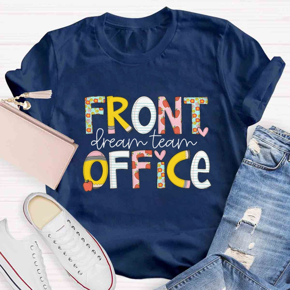 Front Office Tream Team Polka Dot Striped Letter T-shirt