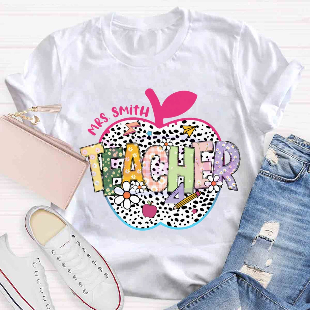 Personalized Name Spotted Apple T-shirt