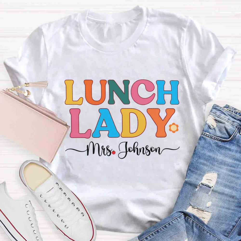 Personalized Name Lunch Lady Little Sun T-shirt