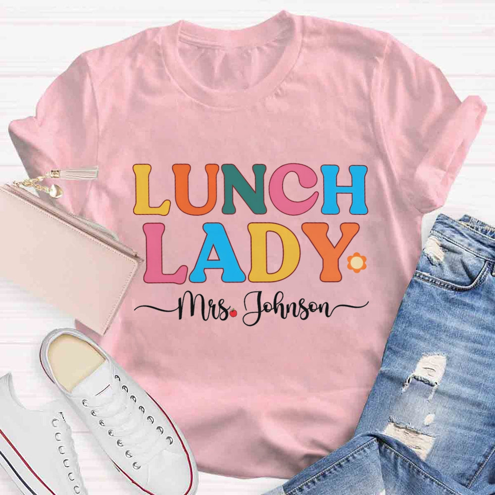 Personalized Name Lunch Lady Little Sun T-shirt