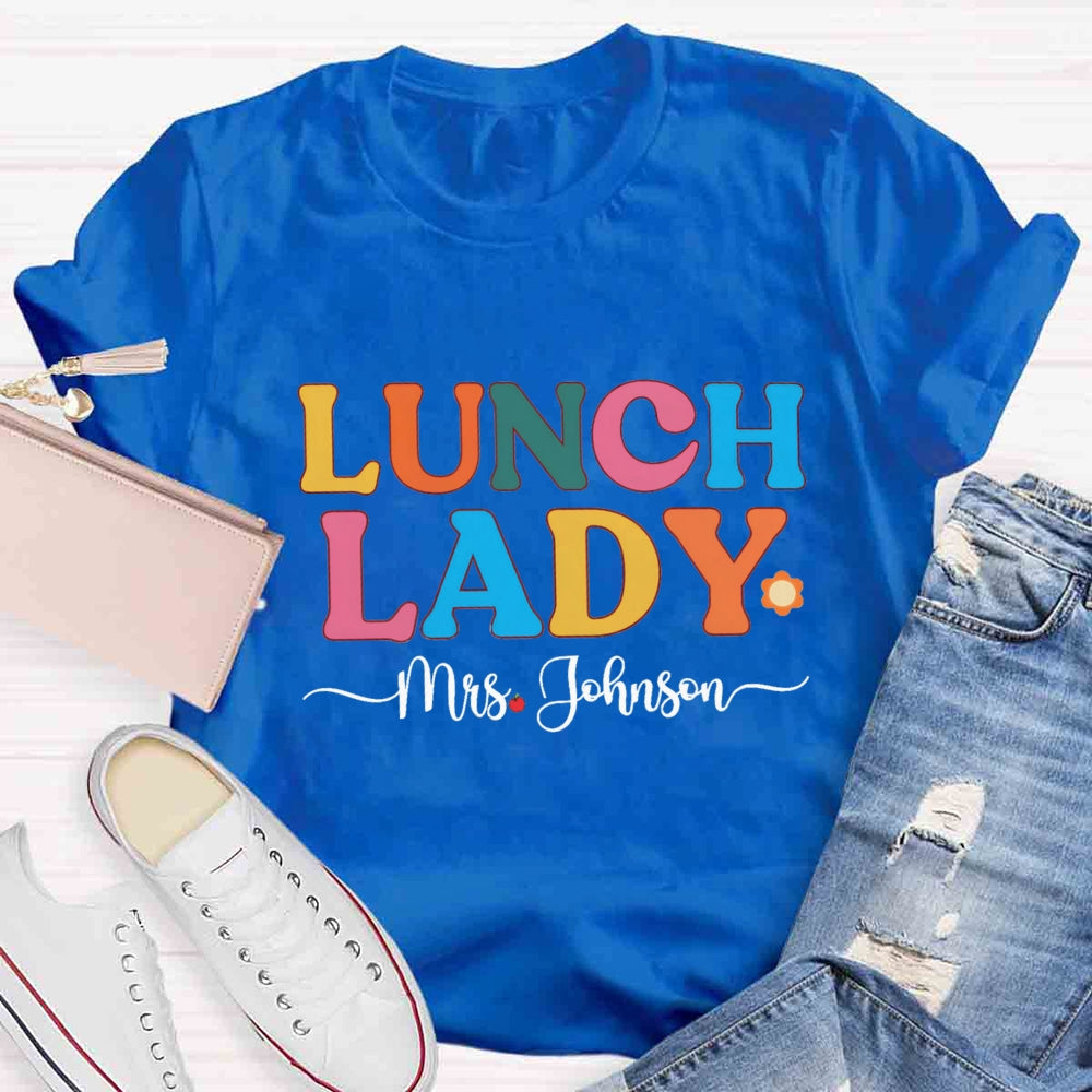 Personalized Name Lunch Lady Little Sun T-shirt