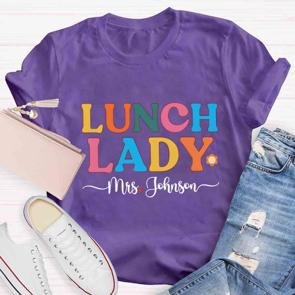 Personalized Name Lunch Lady Little Sun T-shirt