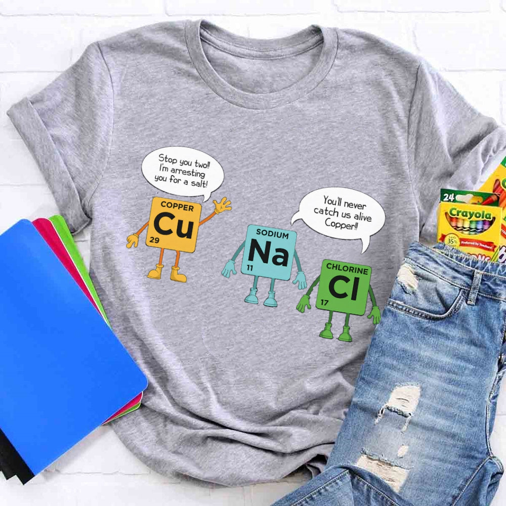 Chemical Experiments Copper Sodium Chlorine T-shirt