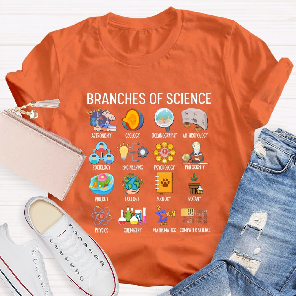 Branches Of Science Microscope To Observe The World T-shirt