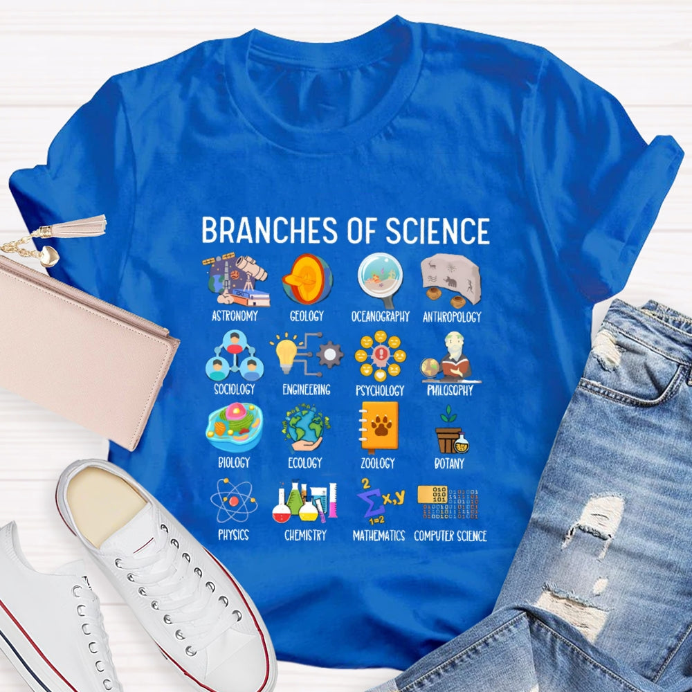 Branches Of Science Microscope To Observe The World T-shirt