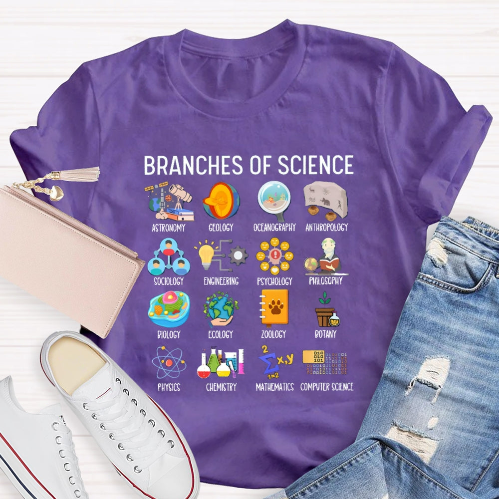 Branches Of Science Microscope To Observe The World T-shirt