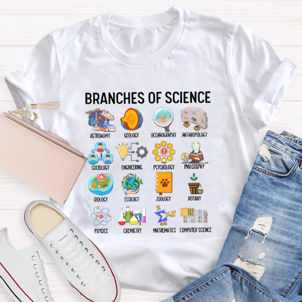 Branches Of Science Microscope To Observe The World T-shirt
