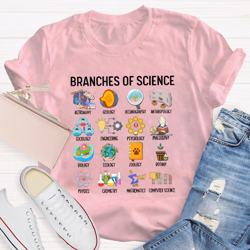 Branches Of Science Microscope To Observe The World T-shirt