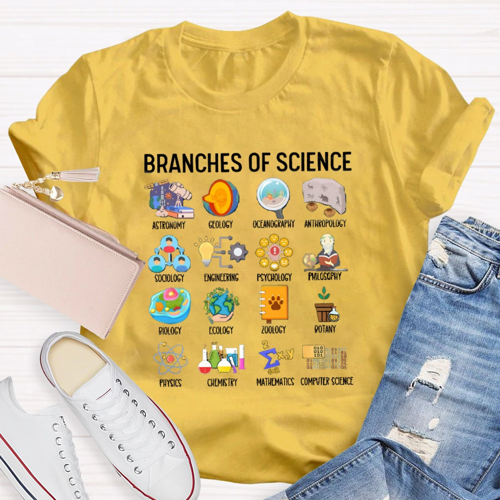 Branches Of Science Microscope To Observe The World T-shirt